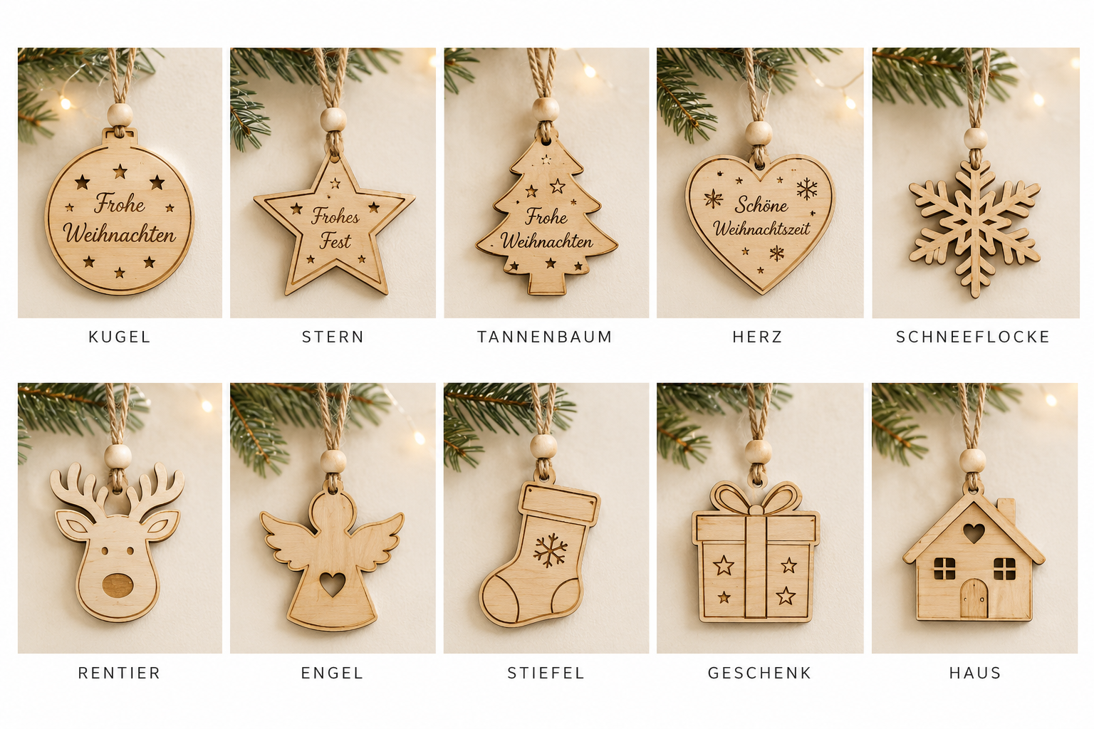 Holz Weihnachtsanhänger mit Logo
